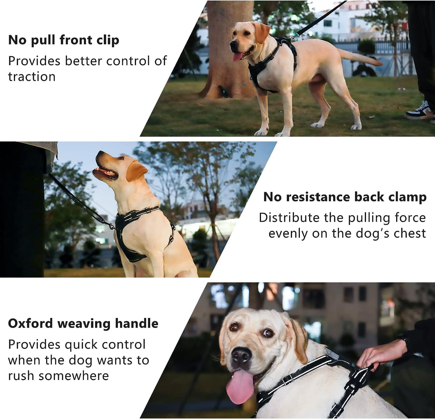 No Pull Dog Harness, Light up Dog Harness There Are 3 Light Modes with Control Handle and Reflective Strap, Adjustable Breathable Dog Vest Suitable for Small, Medium, Large Dogs(S)