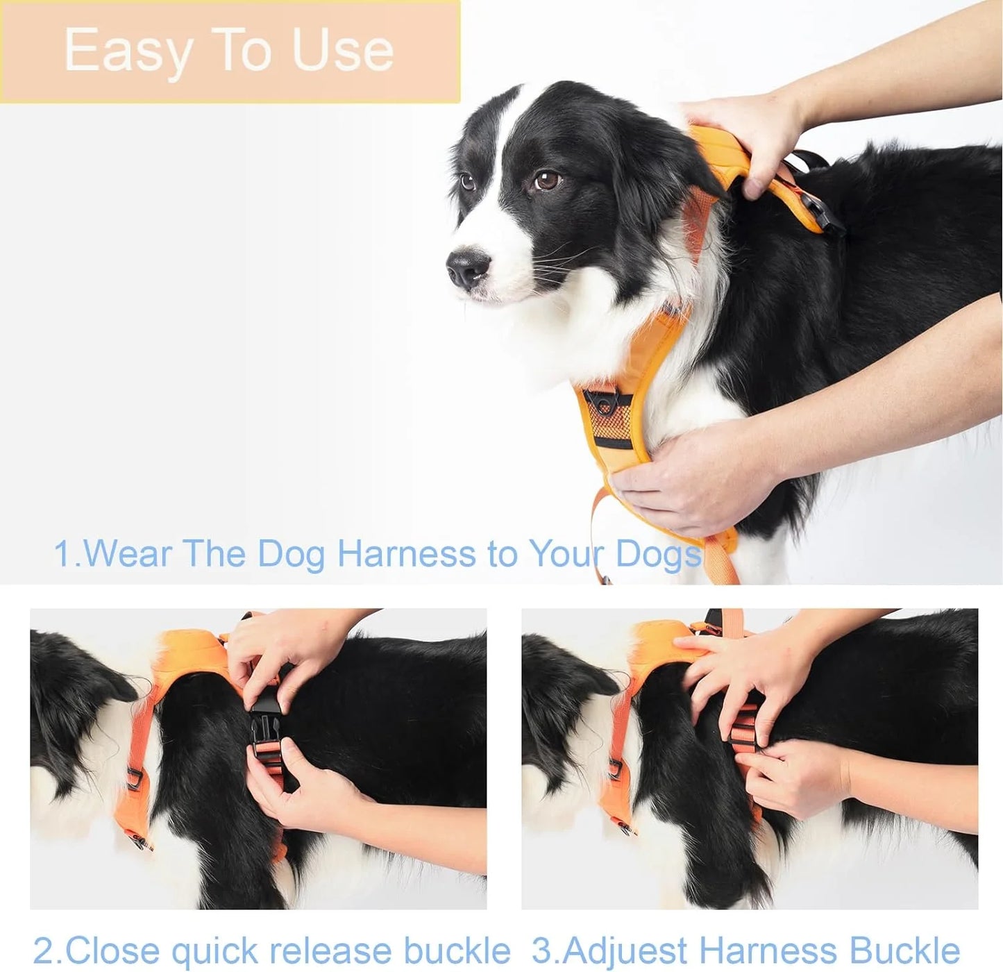 Superidag 2 in 1 Dog Harness with Retractable Cord
