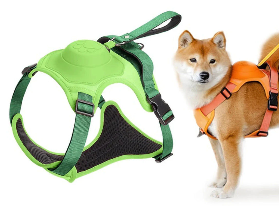 Superidag 2 in 1 Dog Harness with Retractable Cord