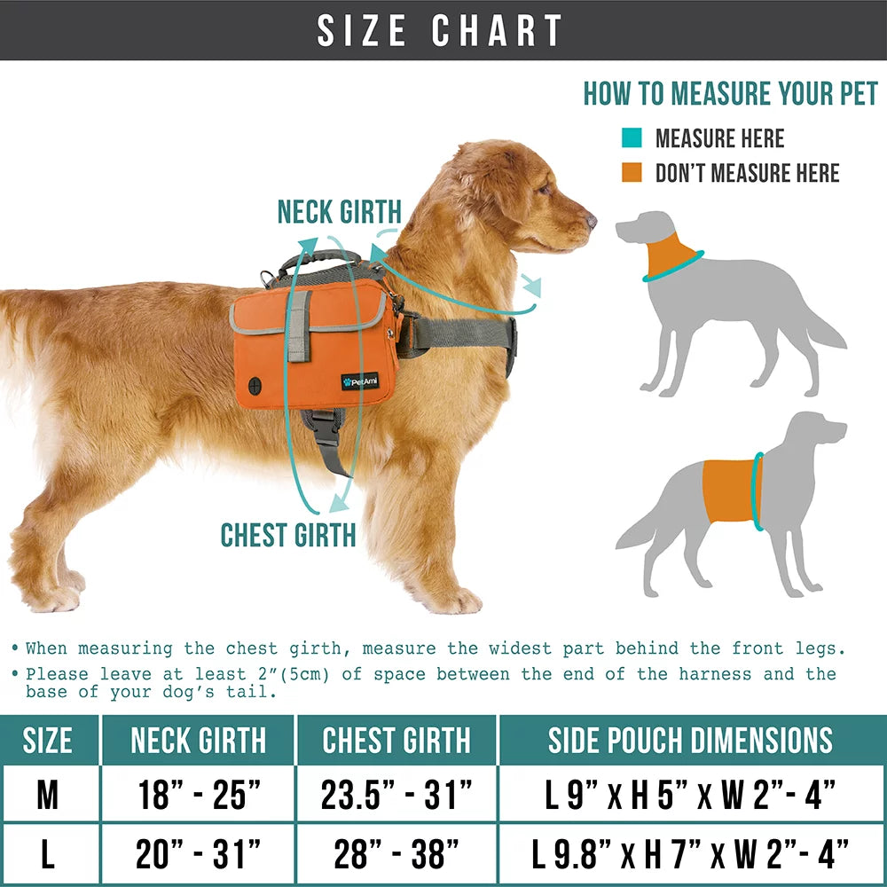 Dog Backpack for Medium Large Dogs, Dog Saddle Bag for Dogs to Wear, Harness Saddlebag with Reflective Safety Side Pockets Hiking Camping, Vest Dog Pack for Travel (Olive Green, Large)