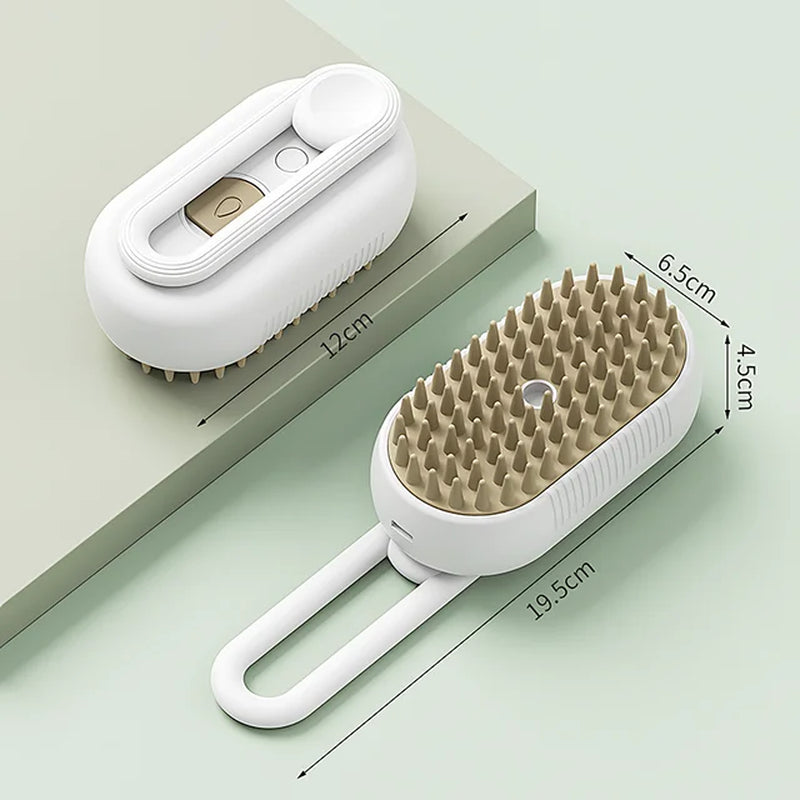 Pet Steam Brush Cleaning Steamy Spray Massage Beauty Comb 3 in 1 Hair Removal Grooming Supplies