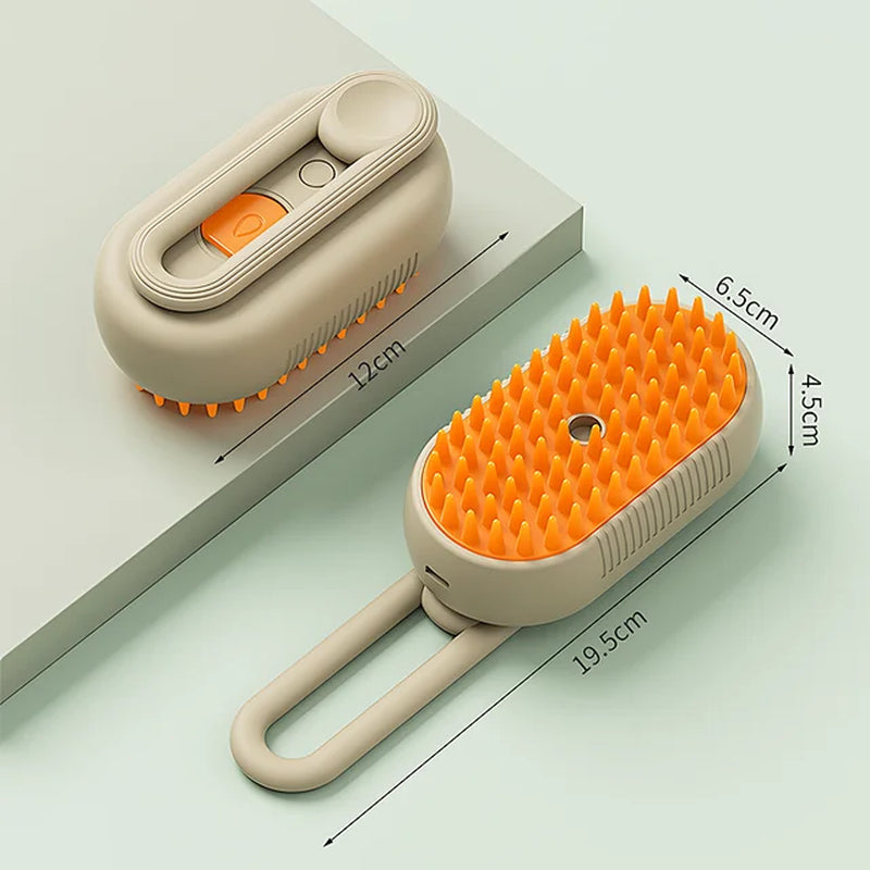 Pet Steam Brush Cleaning Steamy Spray Massage Beauty Comb 3 in 1 Hair Removal Grooming Supplies