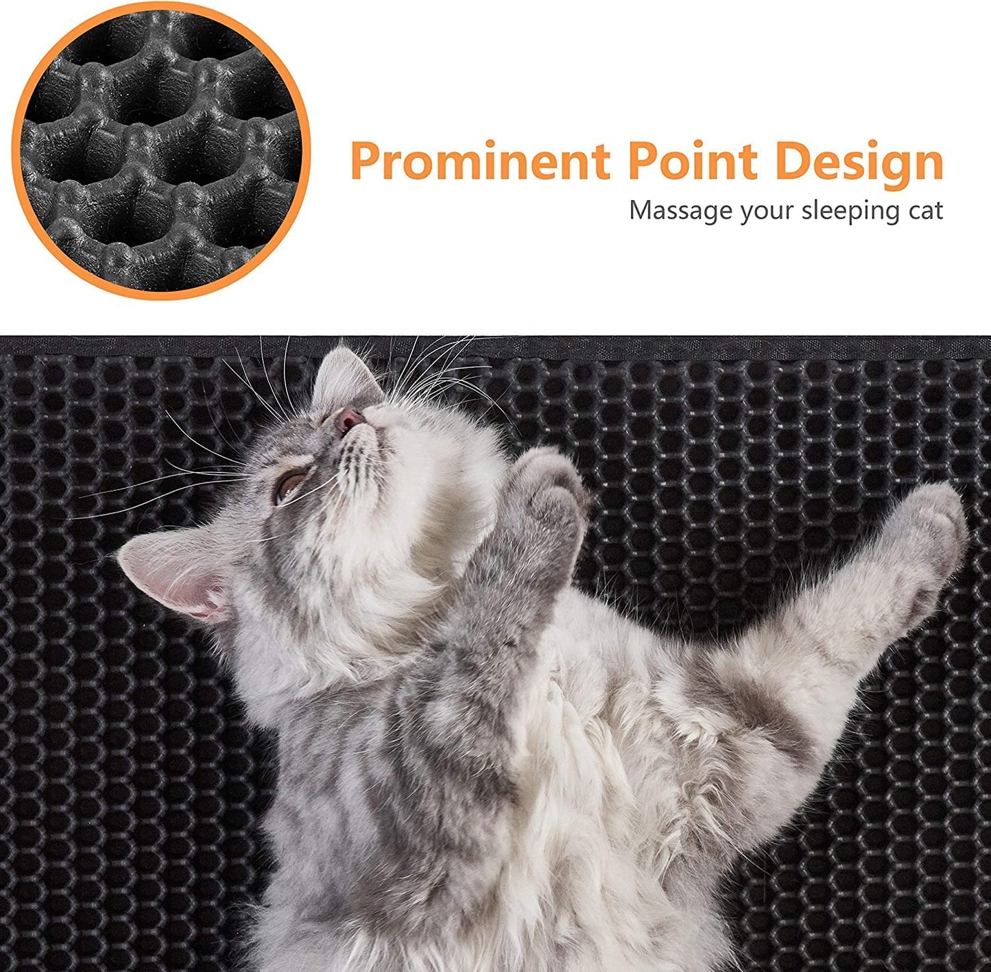 Conlun Cat Litter Mat Cat Litter Trapping Mat, Honeycomb Double Layer Design, Urine and Water Proof Material, Scatter Control, Less Waste,Easier to Clean,Washable