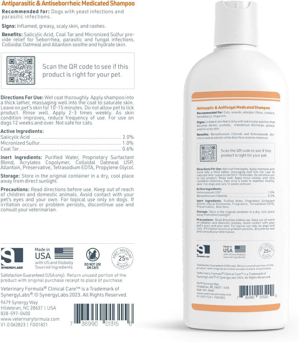 Clinical Care Antiseptic and Antifungal Medicated Shampoo for Dogs & Cats, 16 Fl Oz – Helps Alleviate Scaly, Greasy, Red Skin – Paraben, Dye, Soap-Free (1 Pack)