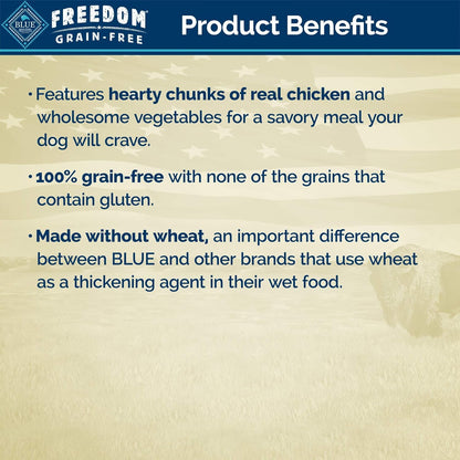 Freedom Grillers Grain Free Natural Adult Wet Dog Food, Hearty Chicken 12.5Oz Cans (Pack of 12)