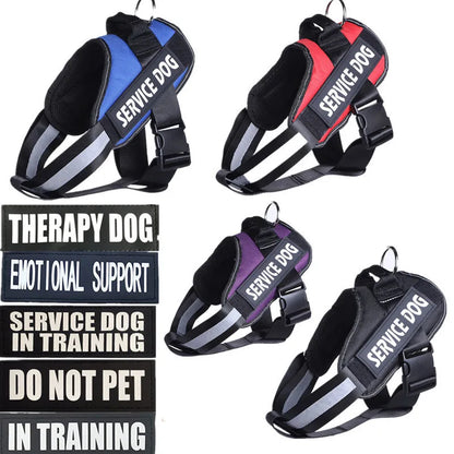 Medium Small Reflective Dog Vest Service Dog Harness Large Dog Collar Soft Vest Patches THERAPY DOG Do Not Pet Emotional